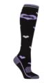 Women's 1 Pair Storm Bloc BlueGuard Patterdale Plain Patterned and Argyle Cotton Long Leg  Equestrian Socks - Hearts Black / Purple