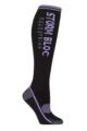 Women's 1 Pair Storm Bloc BlueGuard Patterdale Plain Patterned and Argyle Cotton Long Leg  Equestrian Socks - Logo Black / Purple