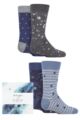 Babies and Kids 4 Pair Thought Twinkle Bamboo and Organic Cotton Gift Boxed Socks - Assorted