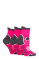 Ladies 3 Pair Storm Bloc Cushioned Ankle Socks - Fluorescent Pink
