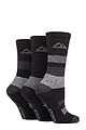 Women's 3 Pair Storm Bloc Cotton Striped Boot Socks - Black / Grey