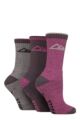 Women's 3 Pair Storm Bloc Cotton Marl Boot Socks - Charcoal / Cerise