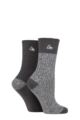 Ladies 2 Pair Storm Bloc Soft Poly Boot Socks - Charcoal / Grey