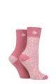 Ladies 2 Pair Storm Bloc Soft Poly Boot Socks - Pink / Cream