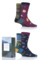 Mens 4 Pair Thought Camper Bamboo and Organic Cotton Gift Boxed Socks - Assorted