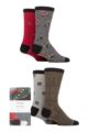 Mens 4 Pair Thought Victory Football Organic Cotton Gift Boxed Socks - Assorted