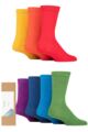 Mens 7 Pair Thought Colours of the Rainbow Bamboo and Organic Cotton Gift Boxed Socks - Assorted