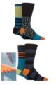 Mens 4 Pair Thought Axton Organic Cotton Patterned Gift Boxed Socks - Multi