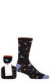 Mens 1 Pair Thought Conrad Space Organic Cotton Gift Bagged Socks - Black