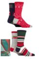 Mens 4 Pair Thought Joseph Christmas Jumper Organic Cotton Gift Boxed Socks - Multi