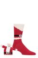Mens 1 Pair Thought Nicholas Christmas Jumper Organic Cotton Gift Bagged Socks - Bright Red