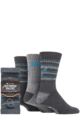 Mens 3 Pair Storm Bloc Square Gift Boxed Socks - Charcoal