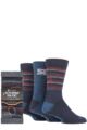 Mens 3 Pair Storm Bloc Square Gift Boxed Socks - Navy