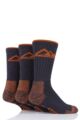 Mens 3 Pair Storm Bloc Luxury Boot Socks - Charcoal / Amber