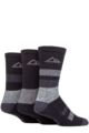 Mens 3 Pair Mens Storm Bloc Striped Boot Socks - Black / Grey