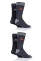 Mens 4 Pair Storm Bloc Performance Boot Socks - Black / Charcoal / Amber
