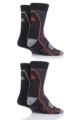 Mens 4 Pair Storm Bloc Technical Boot Socks - Black  /  Charcoal  /  Amber