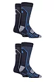 Mens 4 Pair Storm Bloc Technical Boot Socks - Navy  /  Blue  /  Turquoise