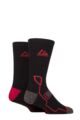 Mens 2 Pair Storm Bloc Bamboo Boot Socks - Black / Red