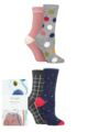 Ladies 4 Pair Thought Dorah Classic Bamboo and Organic Cotton Gift Boxed Socks - Assorted