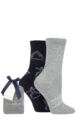 Ladies 2 Pair Thought Gift Bagged Inhale Exhale Yoga Organic Cotton and Bamboo Socks - Assorted