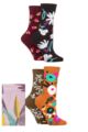 Ladies 4 Pair Thought Blossom Organic Cotton Gift Boxed Socks - Black