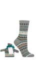Ladies 1 Pair Thought Dannie Organic Cotton Christmas Jumper Gift Bagged Socks - Grey Marle
