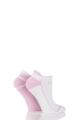 Ladies 2 Pair Elle Sports Cotton Cushioned Trainer Socks - Fresh Pink