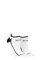 Ladies 2 Pair Elle Sports Cotton Cushioned Trainer Socks - White / Black