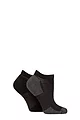 Women's 2 Pair Elle Bamboo Sheer Stripe Cushioned Heel and Toe No-Show Socks - Black