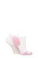 Women's 2 Pair Elle Bamboo Sheer Stripe Cushioned Heel and Toe No-Show Socks - Fresh Pink