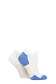 Women's 2 Pair Elle Bamboo Sheer Stripe Cushioned Heel and Toe No-Show Socks - Peace Blue
