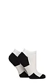 Women's 2 Pair Elle Bamboo Sheer Stripe Cushioned Heel and Toe No-Show Socks - White / Black