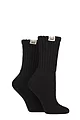 Women's 2 Pair Elle Cotton Slouch Sports Socks - Black