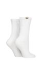 Ladies 2 Pair Elle Bamboo Slouch Sports Socks - White