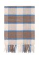 Mens and Ladies Great & British Knitwear Made In Scotland Check 100% Cashmere Scarf - Caramel, Oat & Denim