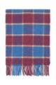 Mens and Ladies Great & British Knitwear Made In Scotland Check 100% Cashmere Scarf - Red & Bright Blue