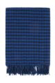 Ladies Great & British Knitwear Made In Scotland 100% Pure New Wool Houndstooth Pattern Wrap - Blue