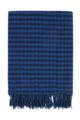 Ladies Great & British Knitwear Made In Scotland 100% Pure New Wool Houndstooth Pattern Wrap - Blue