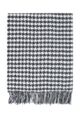 Ladies Great & British Knitwear Made In Scotland 100% Pure New Wool Houndstooth Pattern Wrap - Grey