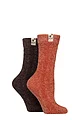 Women's 2 Pair Elle Cable Knit Chenille Boot Socks - Wild Poppy