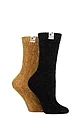 Women's 2 Pair Elle Cable Knit Chenille Boot Socks - French Mustard