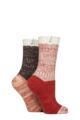 Women's 2 Pair Elle Chunky Ribbed Boot Socks - Wild Poppy