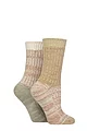 Women's 2 Pair Elle Chunky Ribbed Boot Socks - Classic Beige