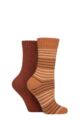 Women's 2 Pair Elle Wool Mix Brushed Inside Boot Socks - Wild Poppy
