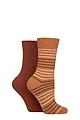 Women's 2 Pair Elle Wool Mix Brushed Inside Boot Socks - Wild Poppy