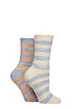 Women's 2 Pair Elle Soft Stripe Boot Socks - Coral Blaze