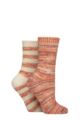 Women's 2 Pair Elle Soft Stripe Boot Socks - Wild Poppy