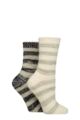 Women's 2 Pair Elle Soft Stripe Boot Socks - Black