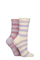 Women's 2 Pair Elle Soft Stripe Boot Socks - Soft Pastel